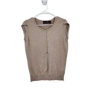 Kersh Women's Cotton Stretch Regular Fit Button Front Sweater - XL